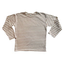 Oversize Langarm Shirt Latte Stripes (122/128)