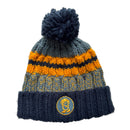 Strickmütze Orange Pompom Blau (6-12y)