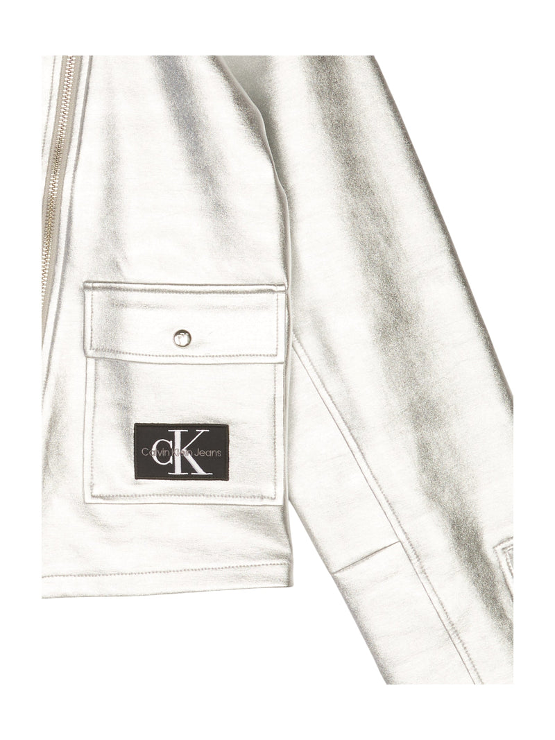 Calvin Klein Bikerjacke Silber Shiny Blouson