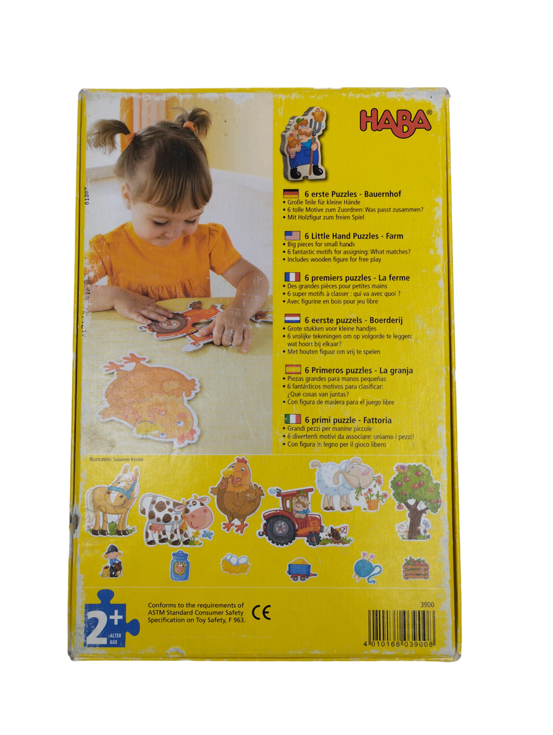 Haba 6 first puzzles farm + wooden figure