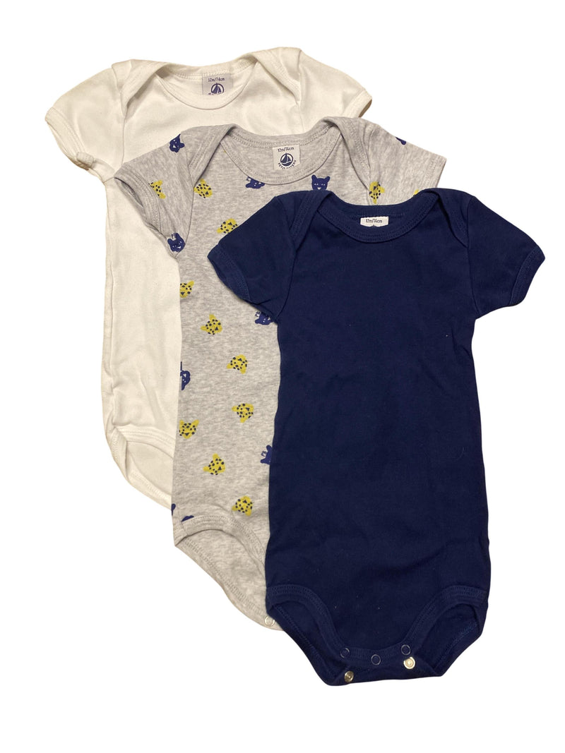 Bodys Unterwäsche & Bodys Kleidung Kurzarmbodys 3er Set Petit Bateau Front Image Second Hand