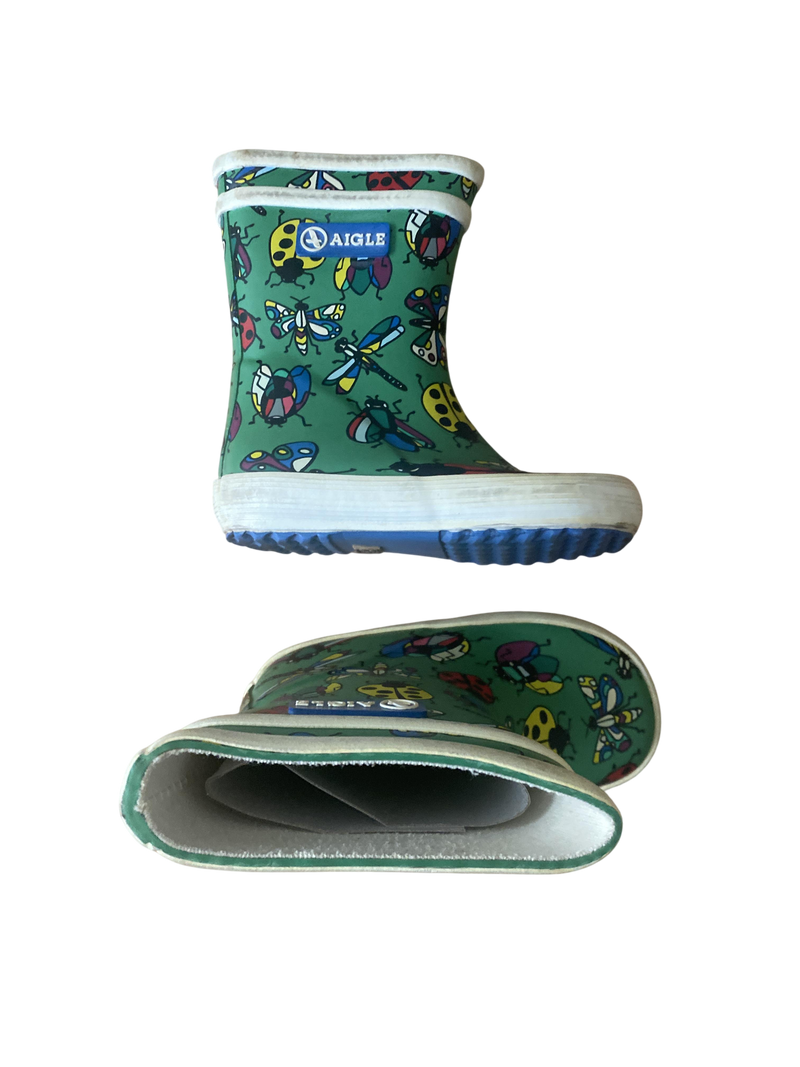 Gummistiefel Regenkleidung Kleidung Gummistifel baby flac theme ins garden Aigle Front Image Second Hand