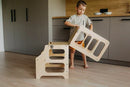 DUCK WOODWORKS Klappbarer Lernturm & Bastel-Tisch 2 in 1 Grau