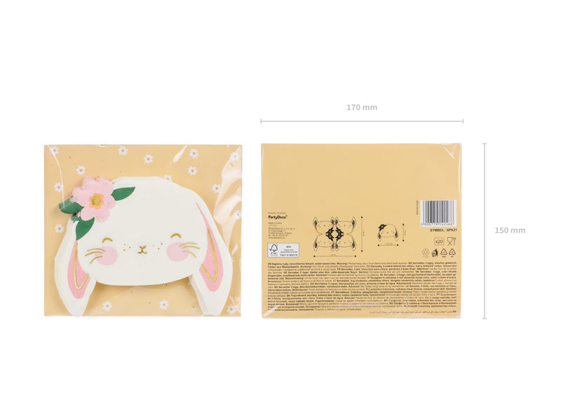 PARTYDECO – SERVIETTEN "KANINCHEN" (20 STK.)
