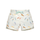 LÄSSIG Badehose Kinder - Surfbrett, weiß