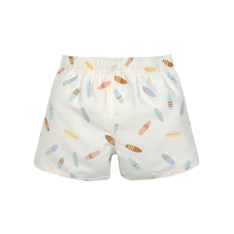 LÄSSIG Badehose Kinder - Surfbrett, weiß