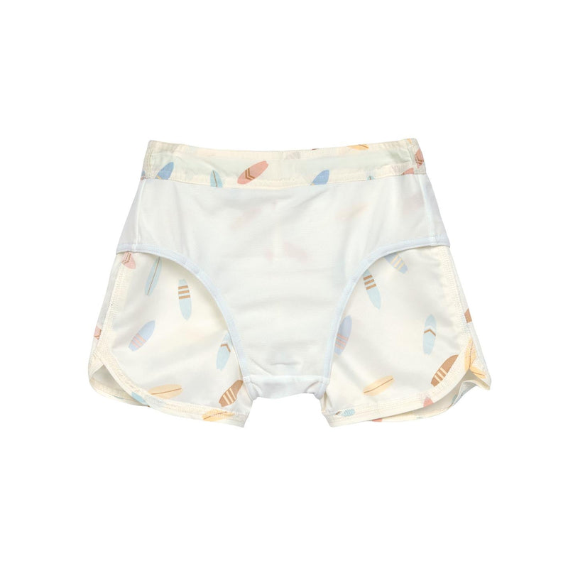 LÄSSIG Badehose Kinder - Surfbrett, weiß