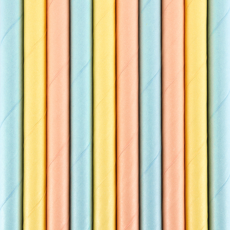 PARTYDECO – PAPIERSTROHHALME "SUMMER TIME" (10ER-SET)