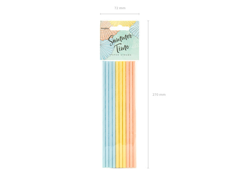 PARTYDECO – PAPIERSTROHHALME "SUMMER TIME" (10ER-SET)