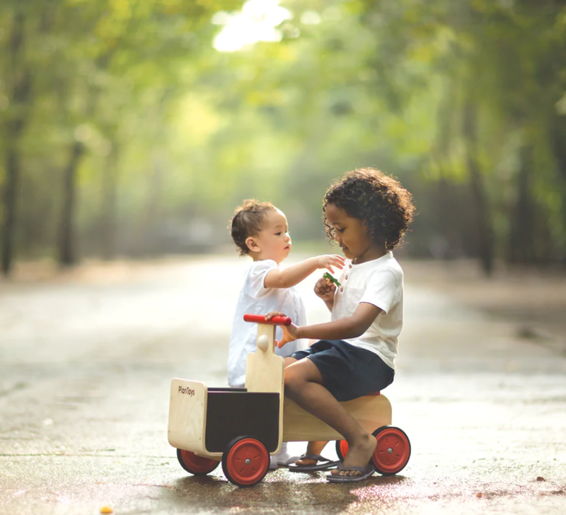 PLANTOYS Rutschauto mit Lieferkorb