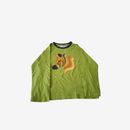 Sense Organics grünes T-Shirt mit bunten Zebrakopf-Stoffapplikation, Größe 110