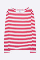 Timmy Longsleeve in hellblau / rot gestreift f