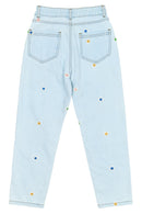 The New | Mom Fit Jeans | Light Blue Denim EMB