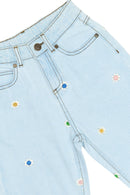 The New | Mom Fit Jeans | Light Blue Denim EMB