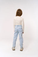 The New | Mom Fit Jeans | Light Blue Denim EMB