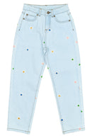 The New | Mom Fit Jeans | Light Blue Denim EMB