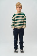 The New | Pullover | Deep Teal Striped