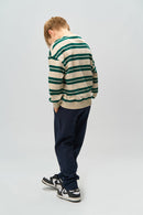 The New | Pullover | Deep Teal Striped
