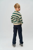 The New | Pullover | Deep Teal Striped