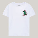 T-Shirt aus Baumwolle mit Stickerei: Krokodil auf Skateboard