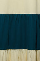 Tilda Kleid in hellgelb und petrol farben für Kinder 98/104 & 110/116