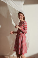 Timmy Longsleeve in hellblau / rot gestreift f