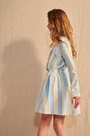 Neve Rock in hellblau/weiss gestreift für Kinder 86/92 & 110/116