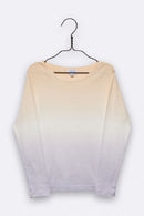 Timmy Longsleeve in beige / lila Dip-Dye für Kinder