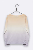 Timmy Longsleeve in beige / lila Dip-Dye für Kinder