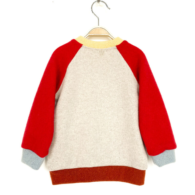 kronjuwel Kaschmirpullover Größe 86/92 beige rot Upcycling