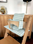 Wasserdichtes Tripp Trapp Kissen | abwischbares Hochstuhl-Kissen | kompatibel mit Stokke Tripp Trapp | Vichy Karo Mint