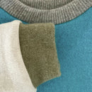 kronjuwel Kaschmirpullover 86/92 türkis hellbeige Upcycling