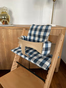 Wasserdichtes Tripp Trapp Kissen | abwischbares Hochstuhl-Kissen | kompatibel mit Stokke Tripp Trapp | Vichy Karo Blau