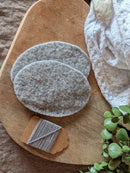 Knieflicken Wollwalk oval mit Merinogarn