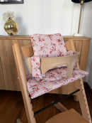 Wasserdichtes Kissen-Set – abwischbar, kompatibel mit dem Stokke Tripp Trapp – Pink Floral