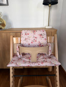 Wasserdichtes Kissen-Set – abwischbar, kompatibel mit dem Stokke Tripp Trapp – Pink Floral