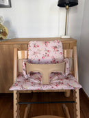 Wasserdichtes Kissen-Set – abwischbar, kompatibel mit dem Stokke Tripp Trapp – Pink Floral