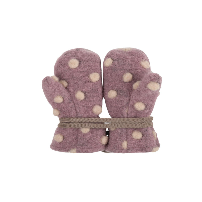 Wollwalk Fäustlinge Popcorn mauve