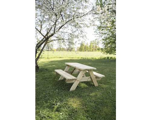 Kinder Picknickbank MINI Kinder-Picknickbank Gartenbank Sitzbank 90 x 90 x 45 cm