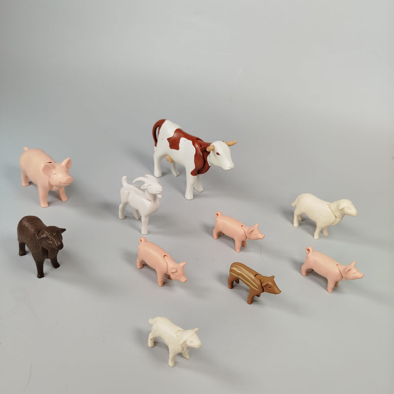 Playmobil Bauernhof-Tierfiguren-Set - Kühe, Schweine - 10-teilig