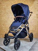 Abc-design - Salsa 4 Kombikinderwagen (sportsitz und Babywanne mit Fußsack Wickeltasche) - Blau in Gutem Zustand