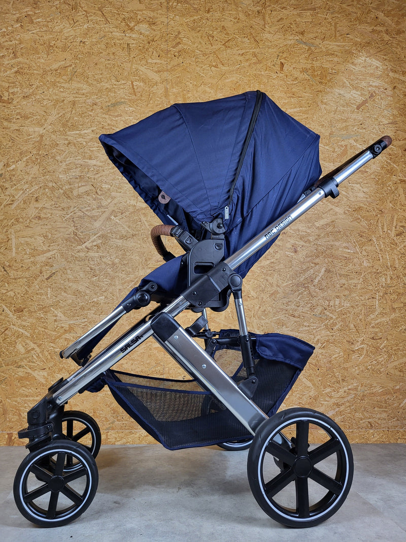Abc-design - Salsa 4 Kombikinderwagen (sportsitz und Babywanne mit Fußsack Wickeltasche) - Blau in Gutem Zustand