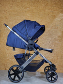 Abc-design - Salsa 4 Kombikinderwagen (sportsitz und Babywanne mit Fußsack Wickeltasche) - Blau in Gutem Zustand