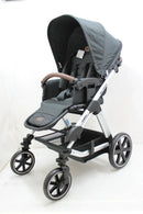B-Ware Abc Design Turbo 4 Kombi Kinderwagen + Babywanne + 2 Adapter Anthrazit Silber