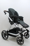 B-Ware Abc Design Turbo 4 Kombi Kinderwagen + Babywanne + 2 Adapter Anthrazit Silber