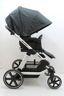 B-Ware Abc Design Turbo 4 Kombi Kinderwagen + Babywanne + 2 Adapter Anthrazit Silber
