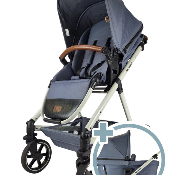 ABC-Design Vicon 4 Kombikinderwagen: Grau-Blau, Geburt bis 22kg
