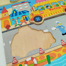 goki eeBoo Bundle Set von 2 Holzpuzzle Fahrzeuge