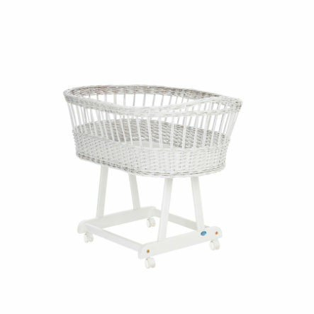 B-Ware Alvi Komplettstubenwagen Birthe Stubenwagen Kinderbett Weiß 944 8 Raute Taupe