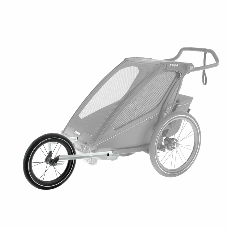 THULE Jogging-Set für Chariot 1 Joggingrad für Thule-Fahrradanhänger Rad silber